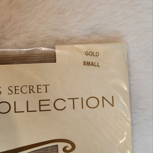 Victoria's Secret Couture Collection Nightlights Pantyhose Gold Metallic Size S - Picture 6 of 10